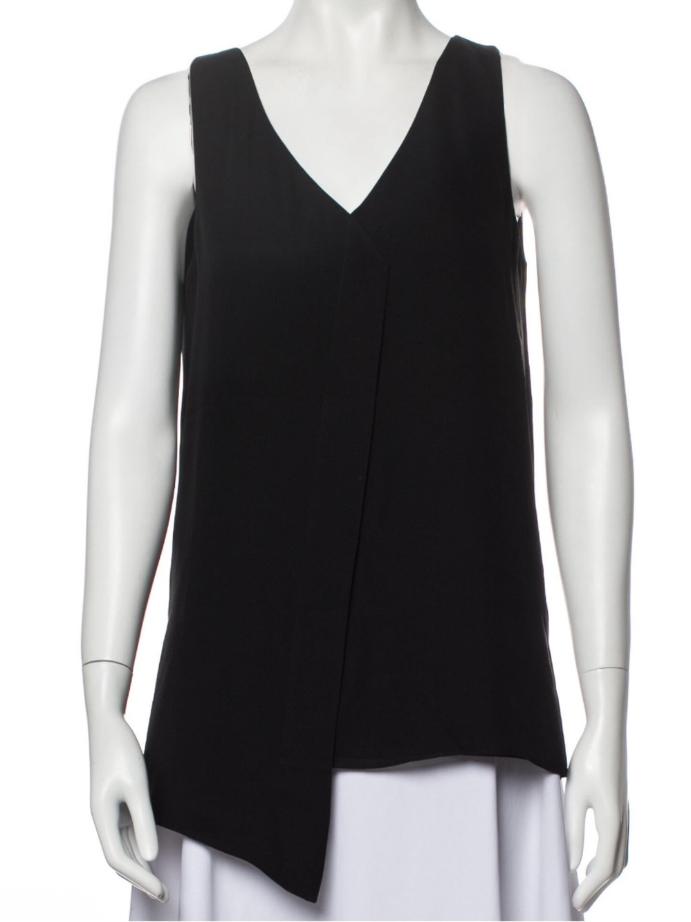 St. John Black Asymmetric top blouse